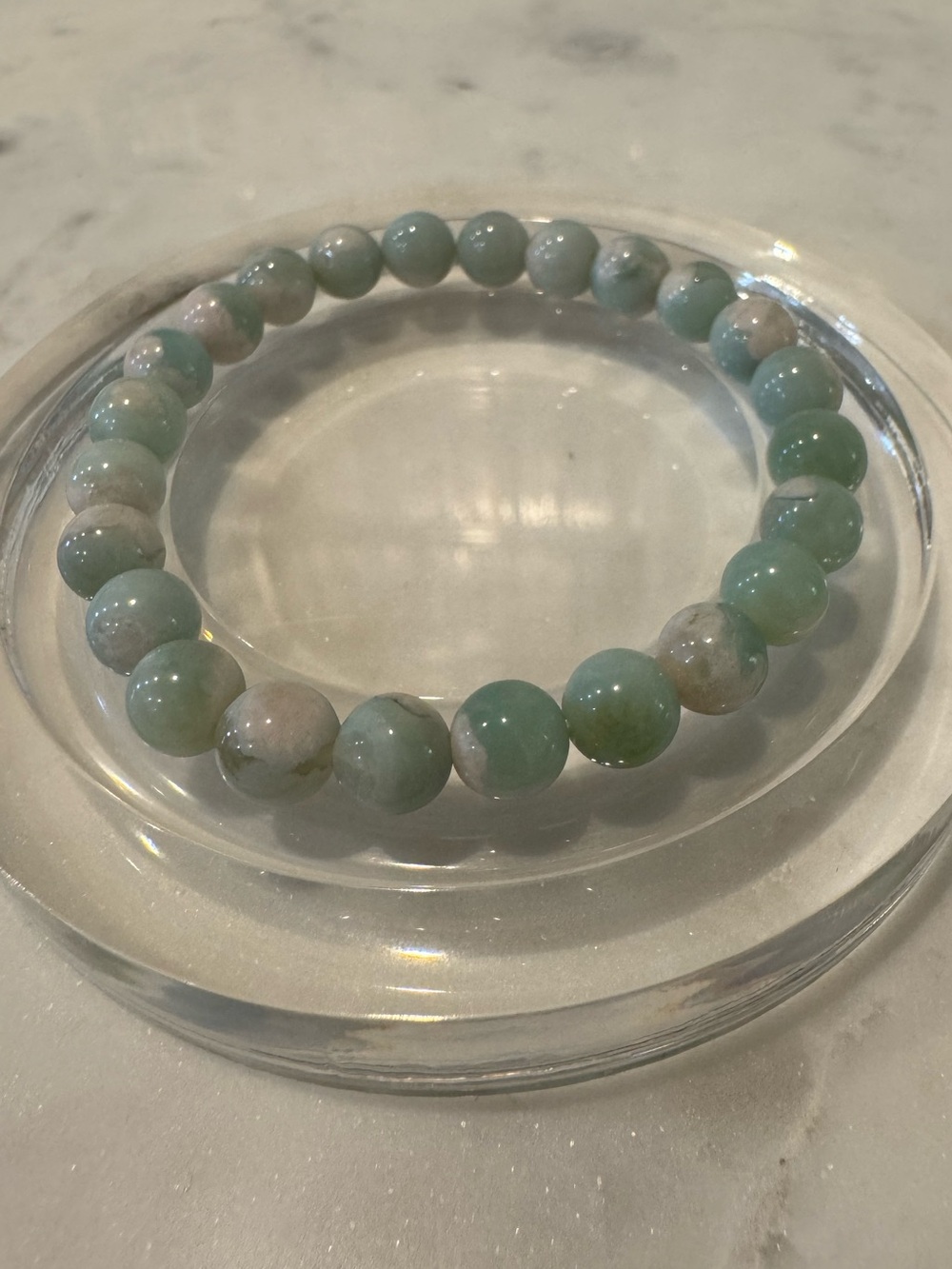 Green Sukura Agate Beaded Stretchy Bracelet